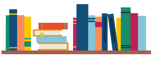 Books on a shelf 