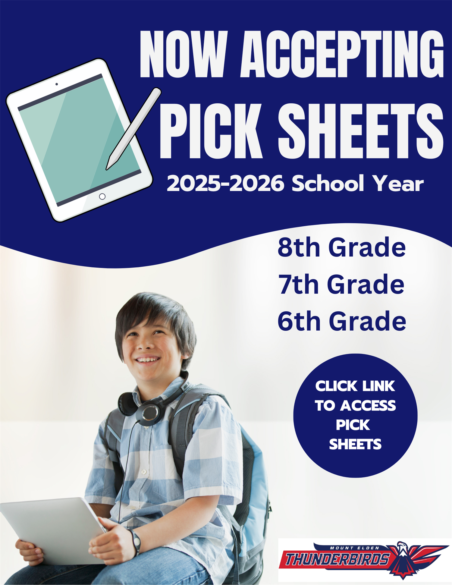  2025-2026 Class Selection Worksheet Pick Sheet