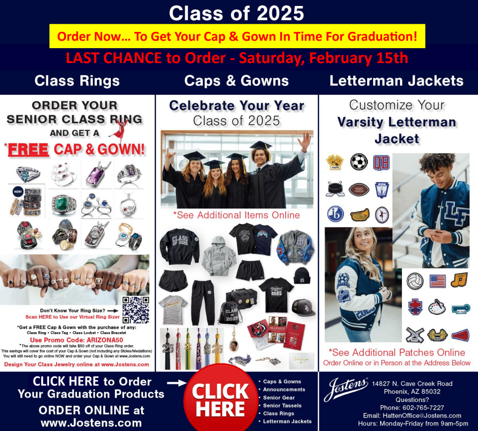  2025 Cap & Gown Ordering info