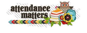  "Attendance Matters" with a cartoon owl, books and flowers